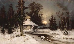 The Mill In Winter by Iulii Iul'evich (Julius) Klever