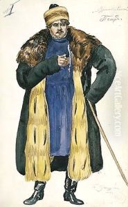 Costume Design For Pyotr With Cane