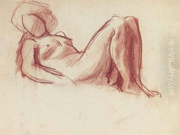 Female Nude With Both Knees Bent - view 1
