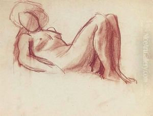 Female Nude With Both Knees Bent by Roderic O'Conor