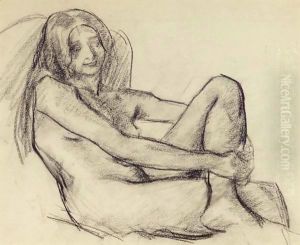 Female Nude With Left Leg Drawn Up Female Nude With Left Leg Drawn Up