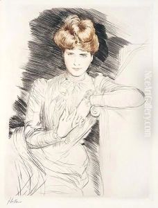 Portrait De Madame Helleu by Paul Cesar Helleu