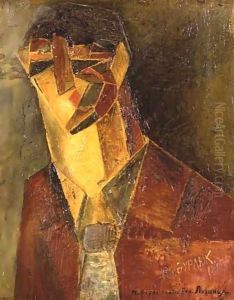 Portrait Of Benedict Livshits by Vladimir Burliuk