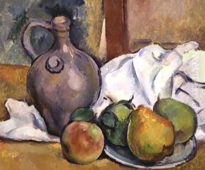 Pichet Et Assiette De Poires by Paul Cezanne