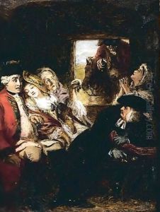 Sketch For 'A Stage Coach Adventure, Bagshot Heath' by William Powell Frith