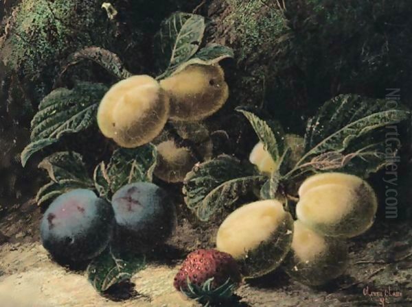 Still Life Of Plums And A Strawberry - view 1