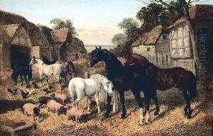 The Old Farmstead by John Frederick Herring Snr