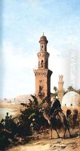 On The Way To The Mosque by Louis Claude Mouchot