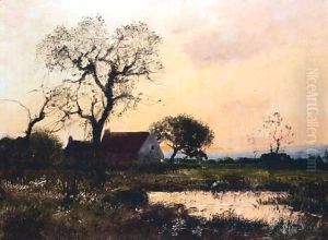Landscape At Sunset by Eugene Galien-Laloue