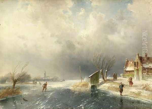 Figures In A Winter Landscape - view 1