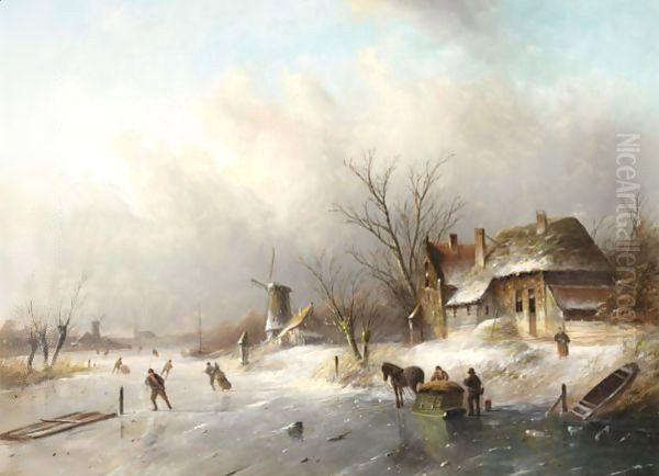 Skaters On A Frozen River - view 1