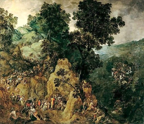 The Israelites' Flight From Egypt To The Promised Land, With Pharaoh's Army Engulfed By The Red Sea, Moses Striking The Rock, And Moses With The Tablets Of The Law - view 1