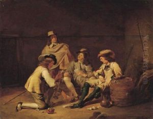 A Guardroom Interior With Soldiers Playing Cards And Smoking by Jan Olis