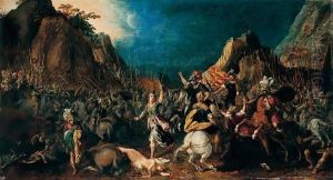 A Classical Battle Scene by Adriaen van Nieulandt