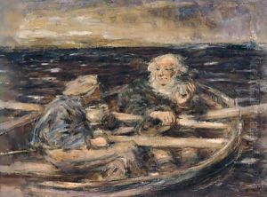 Two Figures In A Rowing Boat