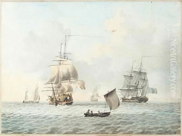 Men Of War In The English Channel - view 1