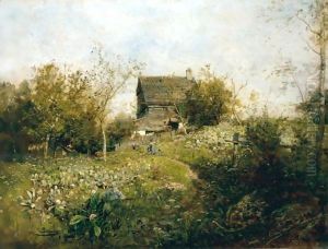 Bauernhof Bei Haslau An Der Donau (Farmhouse Near Haslau On The Danube) by Emil Jakob Schindler