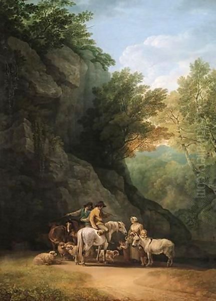 Landscape With Rustics Meeting On A Path - view 1