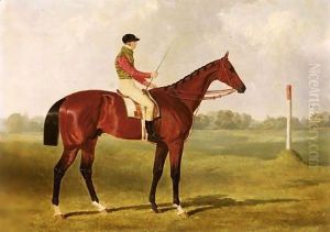 Phosphorus, A Bay Racehorse With George Edwards Up, On A Racecourse by John Frederick Herring Snr