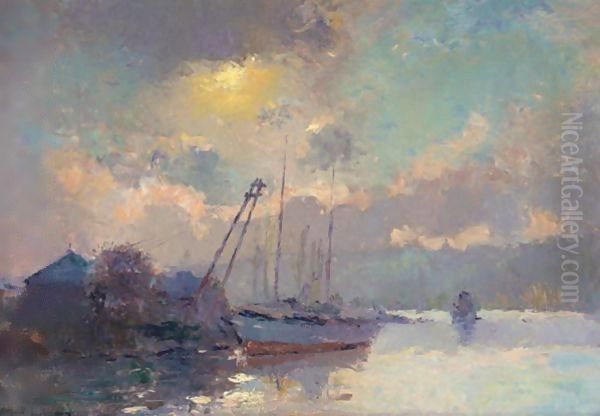 Environs De Rouen, Soleil Couchant - view 1
