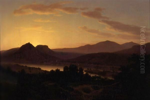 Sunrise, View Of Drachenfels From Rolandseck - view 1