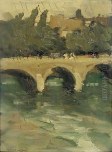 Chareton Bridge - Raining by Robert Henri