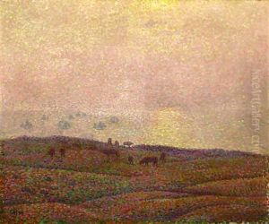 Vaches Dans Un Paysage by Theo van Rysselberghe