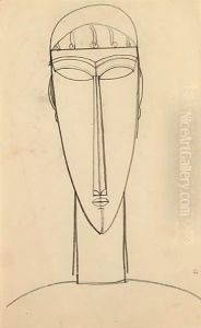 Tete Et Epaules De Face Avec Frange by Amedeo Modigliani