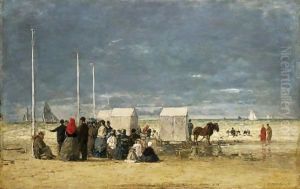 Sur La Plage by Eugene Boudin