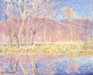 Arbres Au Bord De L'Eau. Printemps A Giverny by Claude Oscar Monet