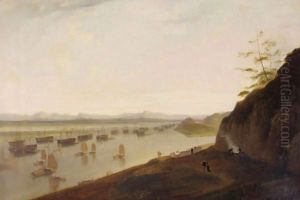 View Of Whampoa (Huangpu) Beach, China by William Daniell RA