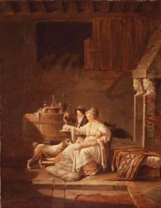 A Young Woman Taking Care Of Her Child by Jean-Baptiste Mallet