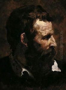 Head Of A Bearded Man In Profile by Domenico Beccafumi