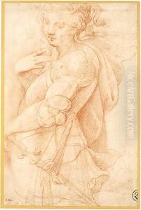 An Allegorical Female Figure Wearing Armour.