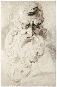 A Grotesque Head Of A Man With A Long Beard