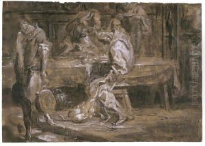 Monks Dining At A Table by Alessandro Magnasco