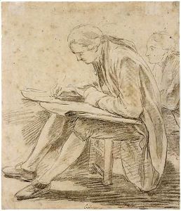 Two Artists Sketching by Nicolas-Bernard Lepicier
