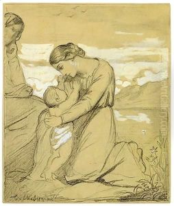 Two Women And A Child by Theodore Chasseriau