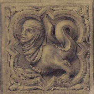 A Study Of A Gothic Stone Carving by John Ruskin