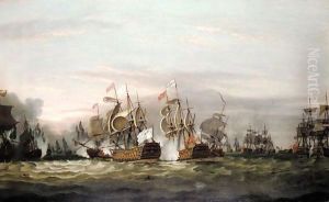 The French flagship under attack at the battle