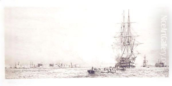 Three masted ship in mediterranean harbour - view 1