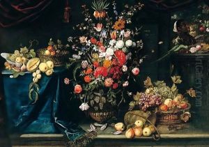 Still life of summer flowers by Frans Ykens