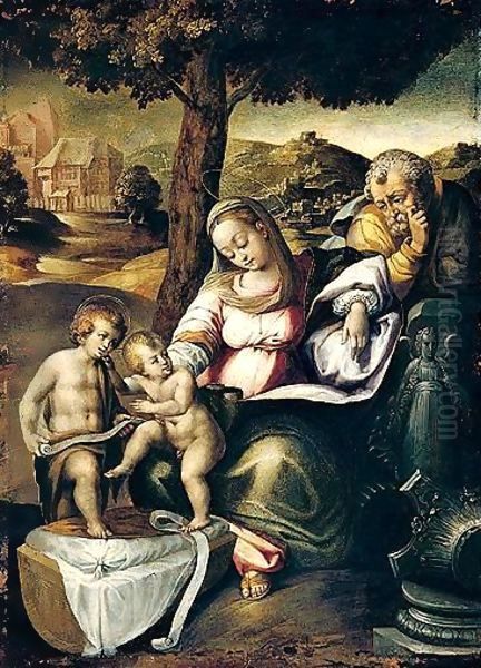 Holy family with the infant Saint John the baptist - view 1