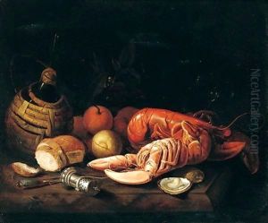 Still life with lobsters by Pieter Gerritsz. van Roestraten