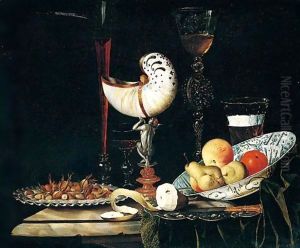 Still life of a nautilus cup