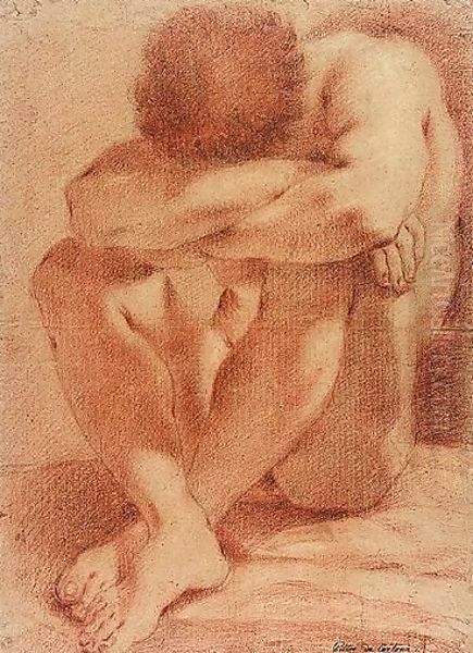 Male nude seated - view 1
