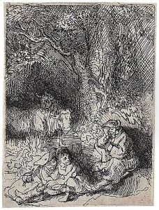 The Sleeping Herdsman by Harmenszoon van Rijn Rembrandt