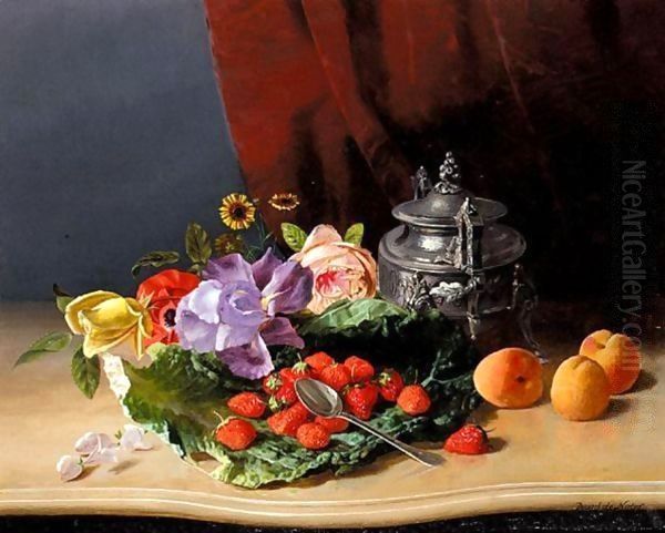 Still Life Of Flowers And Fruit - view 1