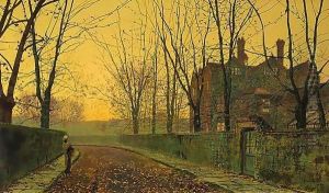 An Autumnal Evening Glow by John Atkinson Grimshaw