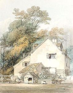 A Dog Asleep By Its Kennel Outside A Cottage by Joseph Mallord William Turner